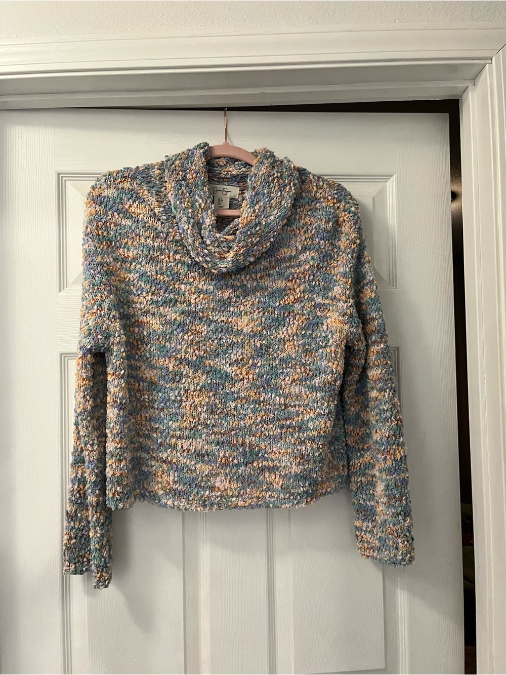 Jessica Simpson Pastel Multicolor Cowl Neck Sweater